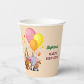 Moderne feestdieren Rainbow Color Verjaardag Papieren Bekers (Voorkant)