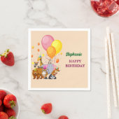 Moderne feestdieren Rainbow Color Verjaardag Servet (Insitu)