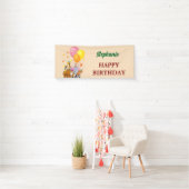 Moderne feestdieren Rainbow Color Verjaardag Spandoek (Insitu)