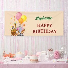 Moderne feestdieren Rainbow Color Verjaardag Spandoek