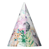 Moderne feestdieren Safari Oerwoud Zoo Verjaardag Feesthoedjes (Achterkant)