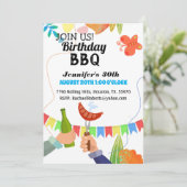 Moderne feestelijke achtertuin BBQ verjaardag Kaart (Staand voorkant)