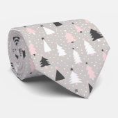 Moderne, feestelijke bomen en het dalende sneeuwpa stropdas (Opgerold)