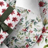 Moderne feestelijke botanische kerstvakantie inpakpapier vel