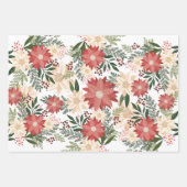 Moderne & Feestelijke Botanische Poinsettia Inpakpapier Vel (Voorkant 2)
