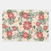 Moderne & Feestelijke Botanische Poinsettia Inpakpapier Vel (Voorkant)