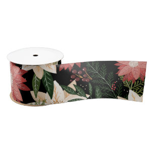 Moderne & Feestelijke Botanische Poinsettia Satijnen Lint