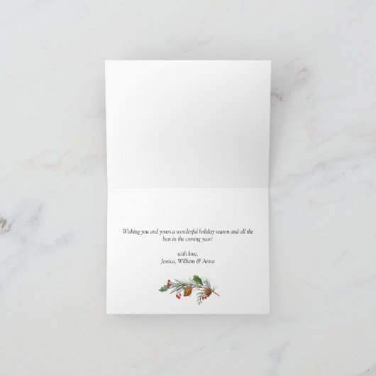 Moderne feestelijke feestelijke groet met gouden K Feestdagen Kaart (Binnen)