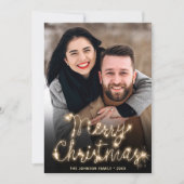 Moderne feestelijke feestelijke groet met gouden K Feestdagenkaart (Voorkant)