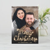 Moderne feestelijke feestelijke groet met gouden K Feestdagenkaart (Staand voorkant)