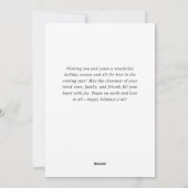 Moderne feestelijke feestelijke groet met gouden K Feestdagenkaart (Achterkant)