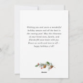 Moderne feestelijke feestelijke groet met gouden K Feestdagenkaart (Achterkant)