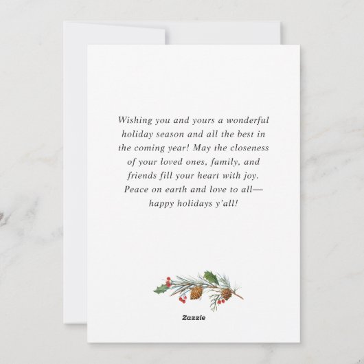 Moderne feestelijke feestelijke groet met gouden K Feestdagenkaart (Achterkant)