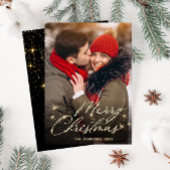 Moderne feestelijke feestelijke groet met gouden K Feestdagenkaart