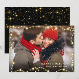 Moderne feestelijke feestelijke groet met gouden K Feestdagenkaart