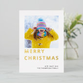 Moderne feestelijke foto folie feestdagenkaart (Staand Voorkant)