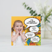 Moderne Feestelijke Foto Verjaardagsfeest Uitnodig Kaart (Staand voorkant)