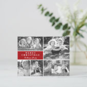 Moderne feestelijke fotocollage feestdagenkaart (Staand voorkant)