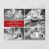 Moderne feestelijke fotocollage feestdagenkaart (Voorkant)