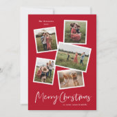 Moderne feestelijke fotocollage feestdagenkaart (Voorkant)