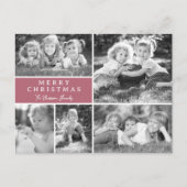 Moderne feestelijke fotocollage feestdagenkaart (Voorkant)