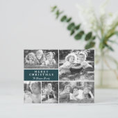 Moderne feestelijke fotocollage feestdagenkaart (Staand voorkant)