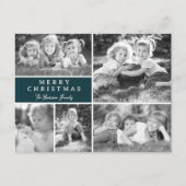 Moderne feestelijke fotocollage feestdagenkaart (Voorkant)