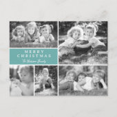 Moderne feestelijke fotocollage feestdagenkaart (Voorkant)