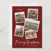 Moderne feestelijke fotocollage feestdagenkaart (Voorkant)