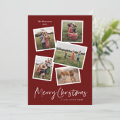 Moderne feestelijke fotocollage feestdagenkaart (Staand voorkant)