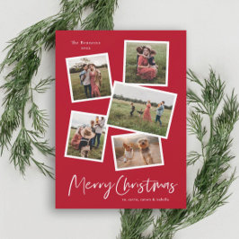 Moderne feestelijke fotocollage feestdagenkaart