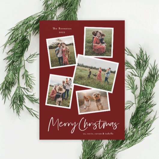 Moderne feestelijke fotocollage feestdagenkaart