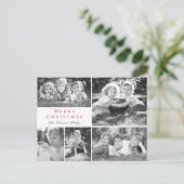 Moderne feestelijke fotocollage feestdagenkaart (Staand voorkant)
