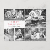 Moderne feestelijke fotocollage feestdagenkaart (Voorkant)