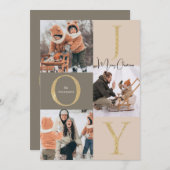 Moderne feestelijke fotocollage Kerstmis Feestdagenkaart (Voorkant / Achterkant)