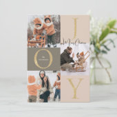 Moderne feestelijke fotocollage Kerstmis Feestdagenkaart (Staand voorkant)