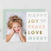 Moderne feestelijke fotokerst feestdagenkaart (Voorkant / Achterkant)