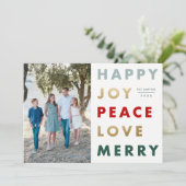 Moderne feestelijke fotokerst feestdagenkaart (Staand voorkant)