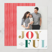 Moderne feestelijke fotokerstmis feestdagenkaart (Voorkant / Achterkant)