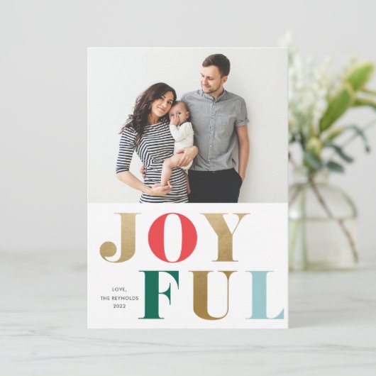 Moderne feestelijke fotokerstmis feestdagenkaart (Staand voorkant)