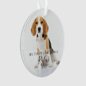 Moderne feestelijke foto's eerste kerstdag ornament (voorkant)