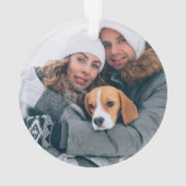 Moderne feestelijke foto's eerste kerstdag ornament (achterkant)