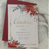 Moderne feestelijke geometrische kerstfeest goud folie uitnodiging