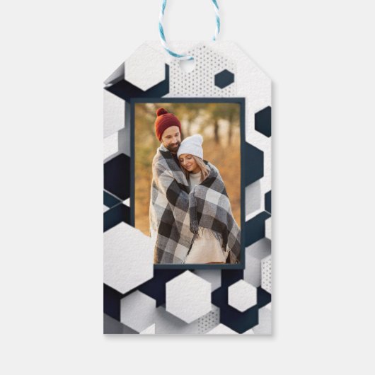 Moderne feestelijke gepersonaliseerde cadeaulabel (Achterkant)