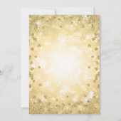 Moderne feestelijke gouden elegante winterbruiloft kaart (Achterkant)