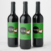 Moderne feestelijke groene kokosnoot splash Coquit Wijn Etiket (Flessen)