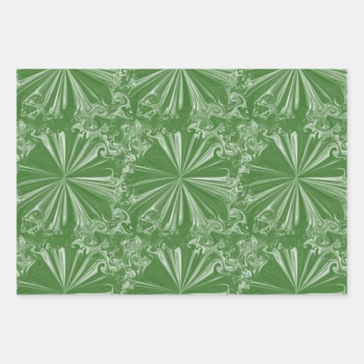 Moderne feestelijke groene speckkels met scheurtje inpakpapier vel (Voorkant 2)