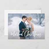 Moderne feestelijke huwelijksaankondiging in Typog Bedankkaart (Voorkant / Achterkant)