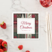 Moderne feestelijke kerst rustieke speelpatroon servet (Insitu)