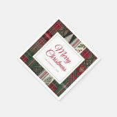 Moderne feestelijke kerst rustieke speelpatroon servet (Hoek)